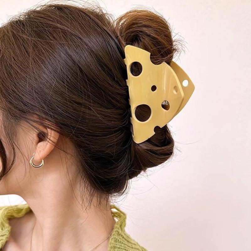 Забавная заколка для сыра, креативная пластина, заколка для волос в форме акулы, когти для волос для девочек, треугольная полая заколка для волос, украшение для волос