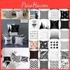 Stylish Geometric Cushion Cover With Dotted Grid And Triangular Patterns For Modern Decor