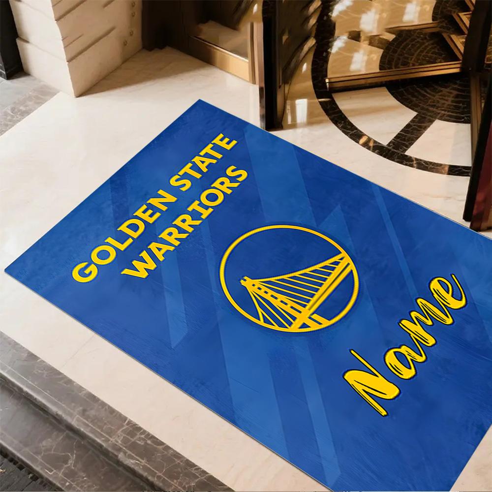 Golden State Warriors Pride Personalized Text Floor Mat Suitable for Game Room Dining Room Foyer Entryway Anti-slip Rug Anime Office Decor