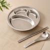 Titanium Baby Divided Plate 3-Compartment Self-Feeding Tray Toddlers Portable Infant Dinnerware Set