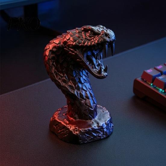 Intricate Detail Animal Figures 3D Printed Snake Figurine, Realistic Serpent Sculpture, Stress Relief Figurines Desk Decor, Educational Wildlife