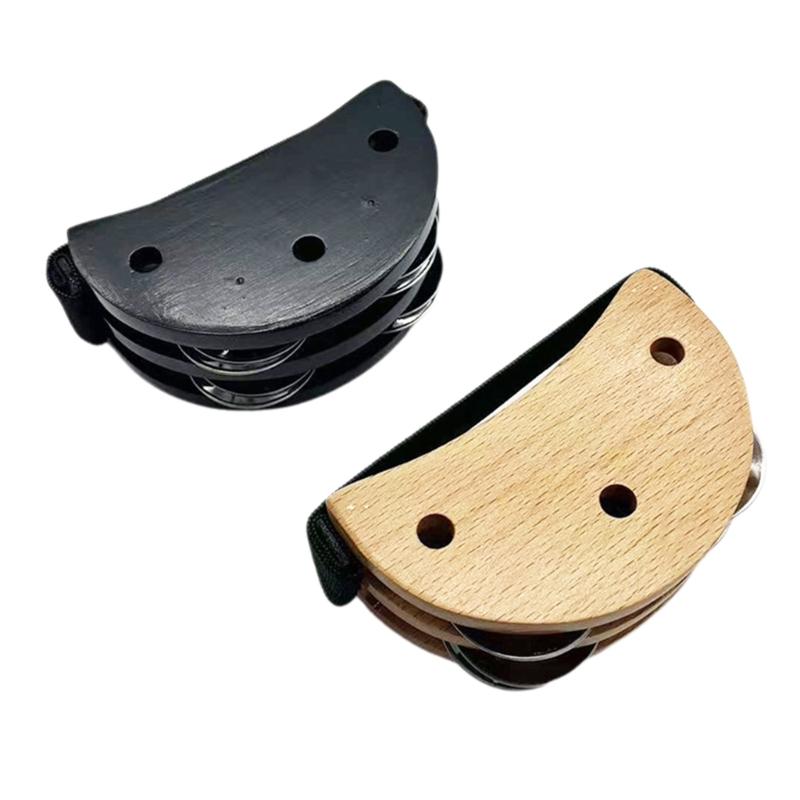 Foot Tambourine Percussion Foot Shaker with Steel Bells Rhythm Instrument