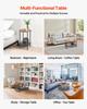 3 Pieces Round Coffee Table Sets, 80 cm Industrial Living Room Table with 2 End Side Tables, Easy Assembly Coffee and End Tables Sets with Metal Legs,