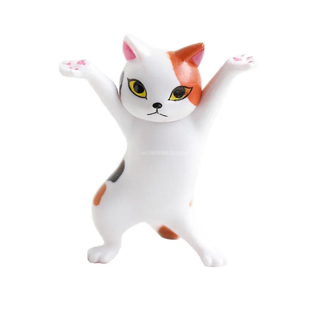 1Pcs Cat Pen Holder Funny Cat Doll Ornaments Crafts Earphone Shelf For Room Office Desk Home Decoration Accessories