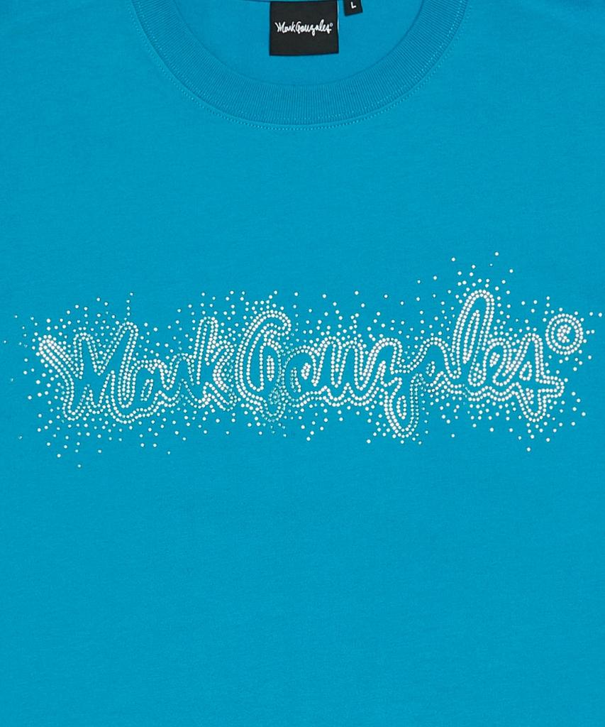 MARK GONZALES Hotfix Signed Logo Short Sleeve T-Shirt - Teal Blue