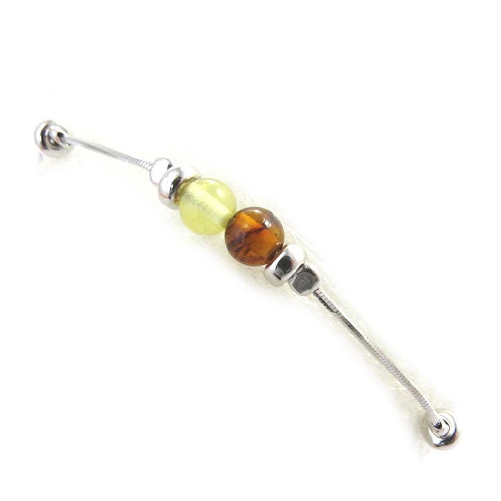 Les Trésors De Lily [N2502] - Серебряный браслет "Вдохновение" янтарь, коньяк и мед (родиевое покрытие) - 5 мм