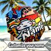 Custom Name Personalized Crayon Shin Print Umbrella, Auto Open Close, 8‑Rib Sturdy Frame, Commute Camping Hiking Use, Birthday Gift