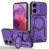Магнитный чехол для Motorola Moto G04 4G / G24 4G, противоударная задняя крышка телефона из ТПУ + ПК с подставкой