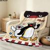1PC Pingu Patterned Flannel Blanket Suitable For All Seasons For Home Decor Warmth And Comfort Gifts Holiday Present
