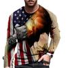 Round Neck Men's Long Sleeved Spring Summer Printed Combination Base Shirt Top Men's T Shirt