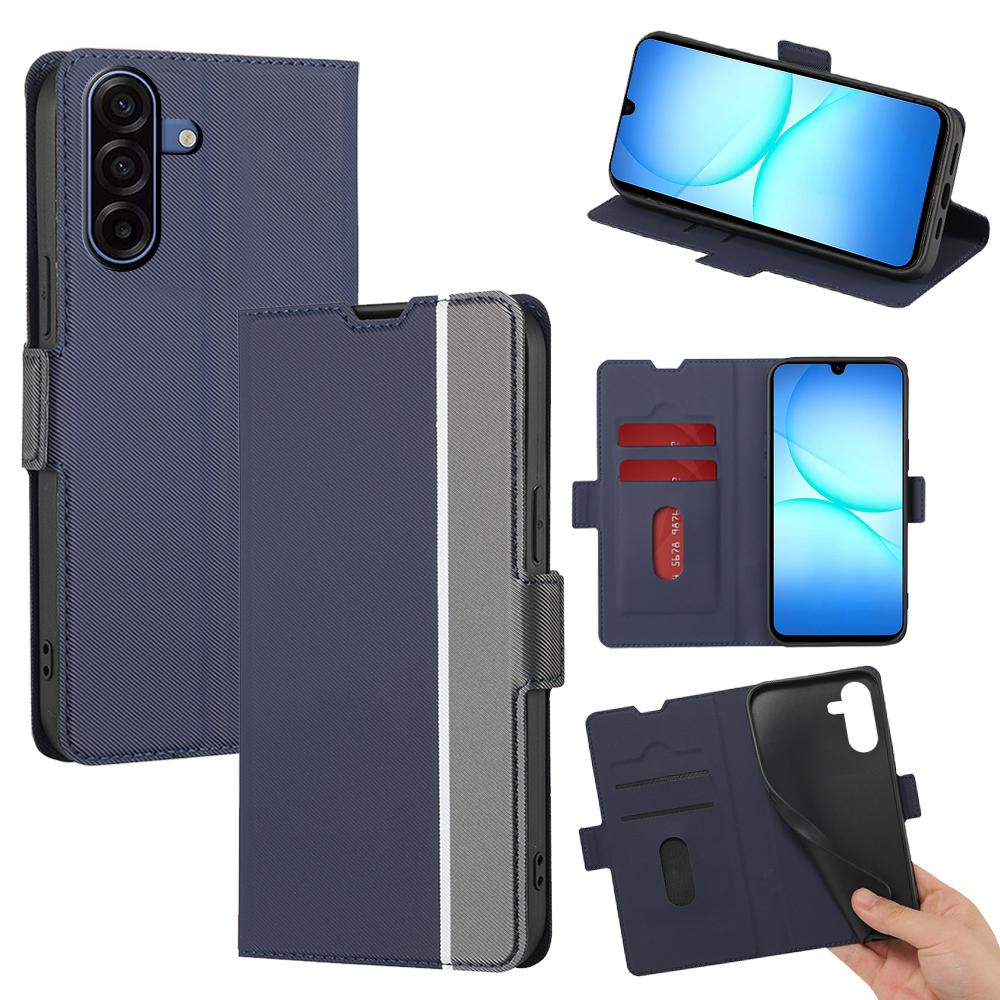 For Samsung Galaxy A17 5G Case Card Holder Twill Texture Leather Phone Cover