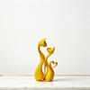 3D-печатная скульптура кота-пары, абстрактная фигурка двойного кота, минималистичное современное украшение-кот для стола, эстетичный подарок для любителей кошек
