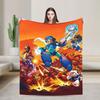 Фланелевое одеяло Mega Man Мягкое прочное плед для улицы Декоративное Забавное покрывало для кровати Покрывало для дивана-кровати