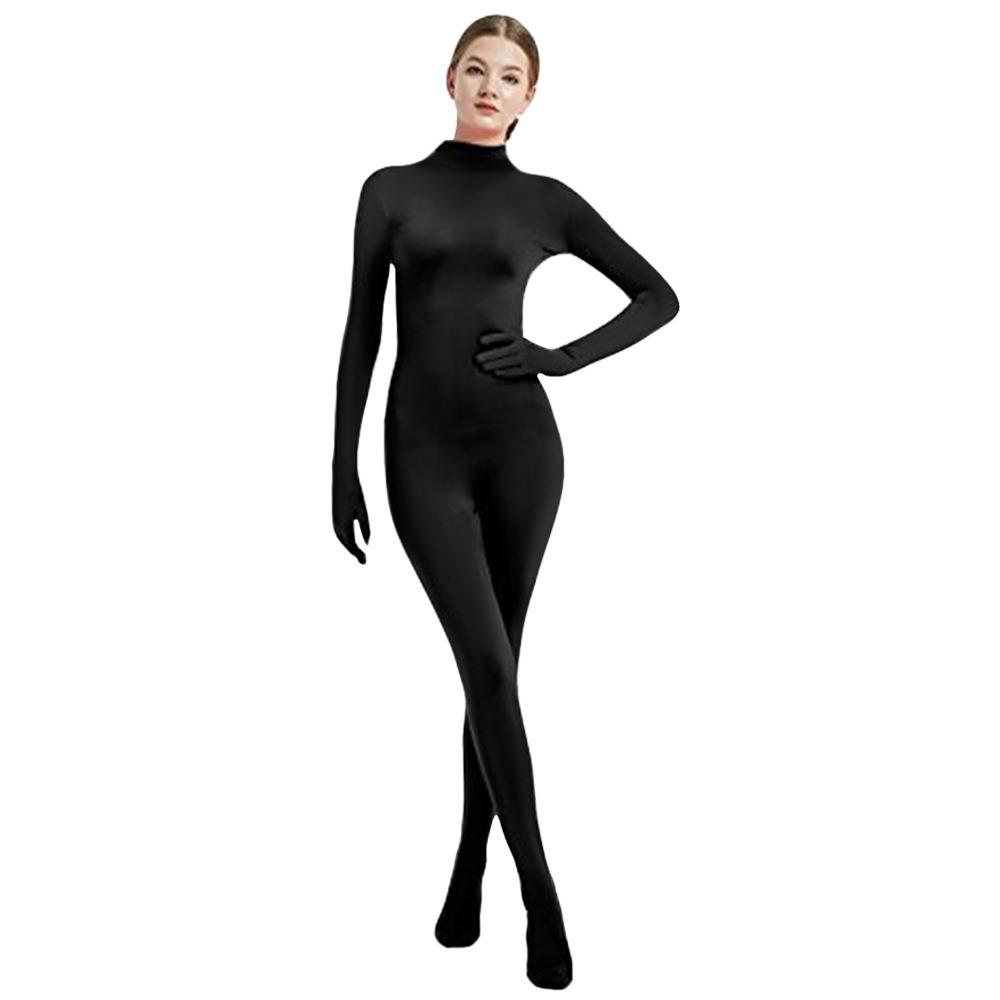 New solid color women's hand and foot onesie dance suit stage performance costume spider-man tights tide