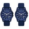 Armani Exchange Pair Watch Share OUTER BANKS Chronograph Blue Rubber AX1327AX1327 with Storage Box [item]