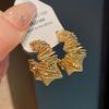 Real gold electroplated silver needle irregular earrings niche fashion design sense stud earrings high sense versatile earrings women