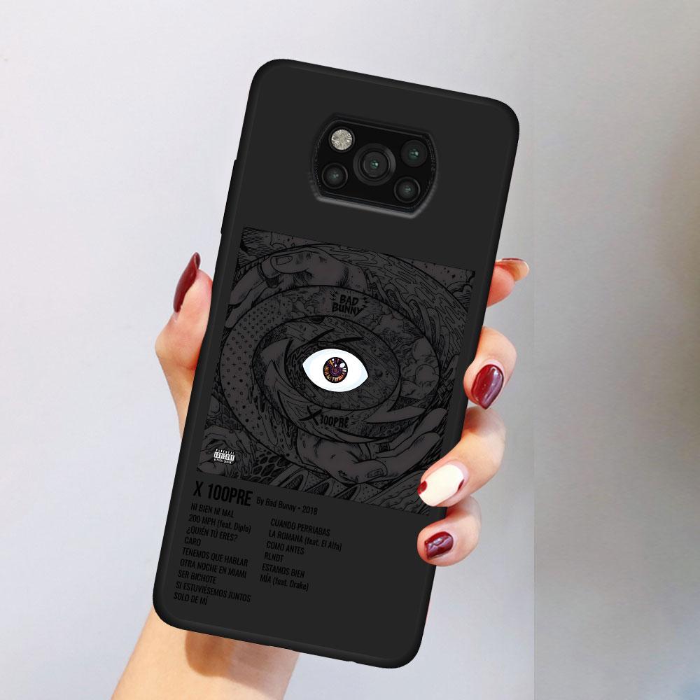 Чехол Bad Bunny X100pre для Xiaomi Poco M5s X3 NFC F3 X5 M4 M3 Pro Черный Силиконовый Мягкий Чехол для Телефона Коке