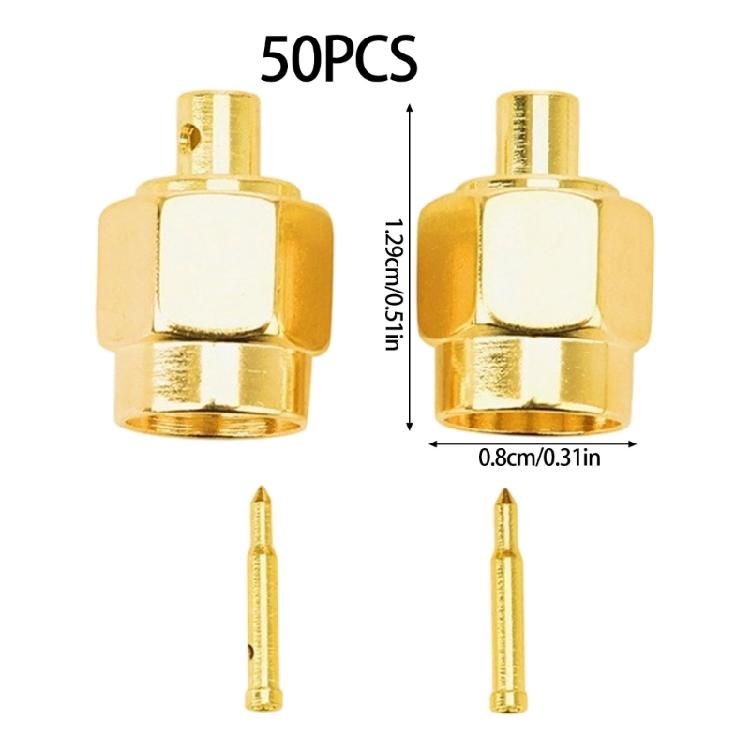 50 шт. SMA-вилки RF коаксиальные terminators SMA-вилки штекеры разъемы для припайки к полужесткому кабелю RG402/RG141