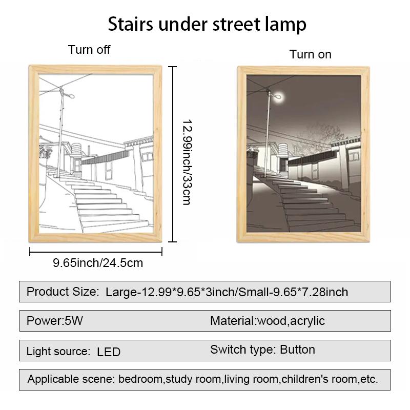 Современный эскиз в художественном стиле, освещение, картина 9,65*7,28 дюйма, трехцветная светодиодная декоративная картина, меняющая свет, подходит для коридора спальни