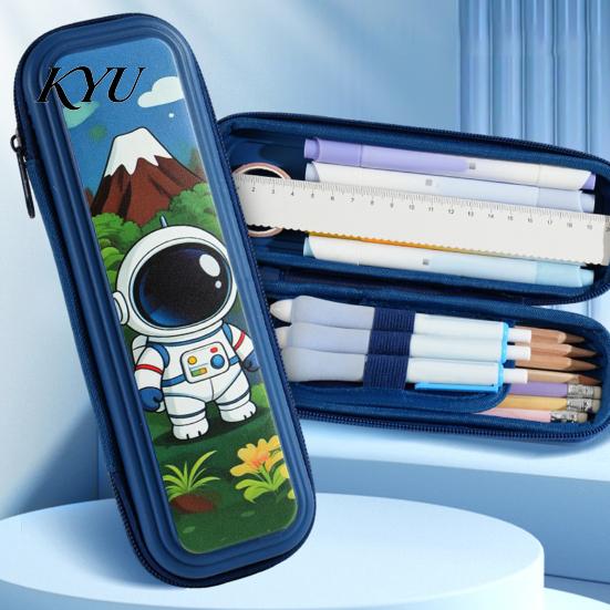 Back to School Gift for Girls Kids Pencil Case with Multi Compartment, Astronaut/Rabbit/Panda/Cat Cartoon Compact Schoolbag Accessory Pouch