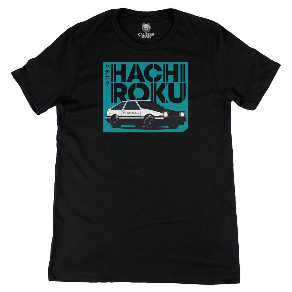 Футболка с минималистичной аниме-графикой Hachi-Roku Corolla Trueno AE86 Initial D, бирюзовая