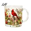 Scratch Resistant Glassware Hummingbird Morning Glass Cup Whiskey Tumbler Glass Heat Garden Themed Drinkware Floral Design Wine for Home Bar Durable