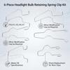 6pcs Metal Construction Headlamp Holder Clips Universal Headlight Spring Clips  Universal Fit