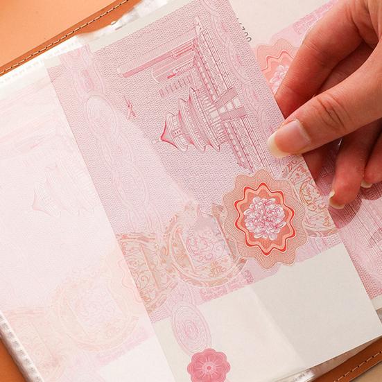 Книга для сбережений наличных денег, 50 листов, книга-органайзер для денег, книга для сбережений денег с прозрачными вставными карманами, альбом для хранения карманных денег, карточек, фотографий