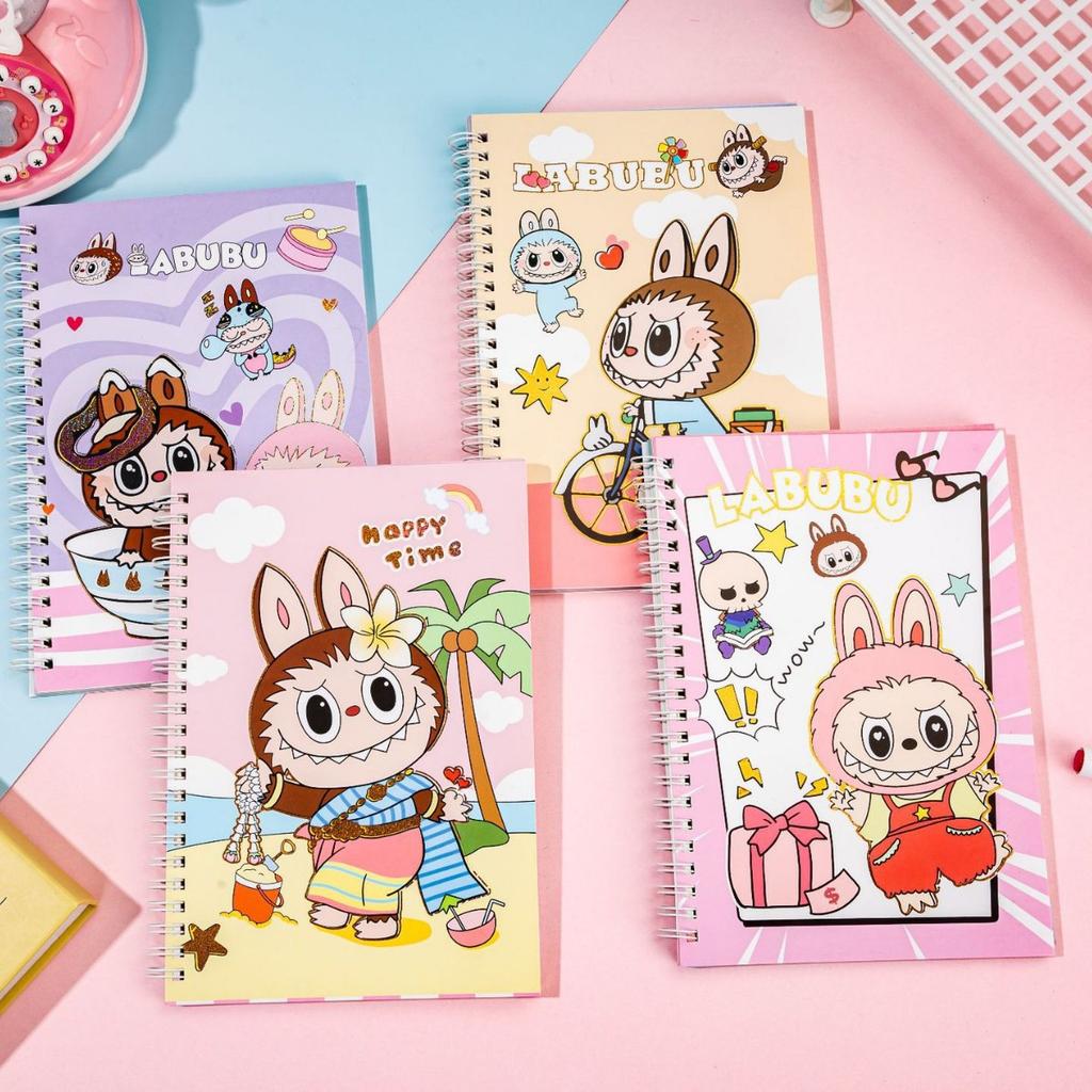 A5 Coil Book Cartoon Color Page Bronzing Notepad Student Cute Portable Notebook