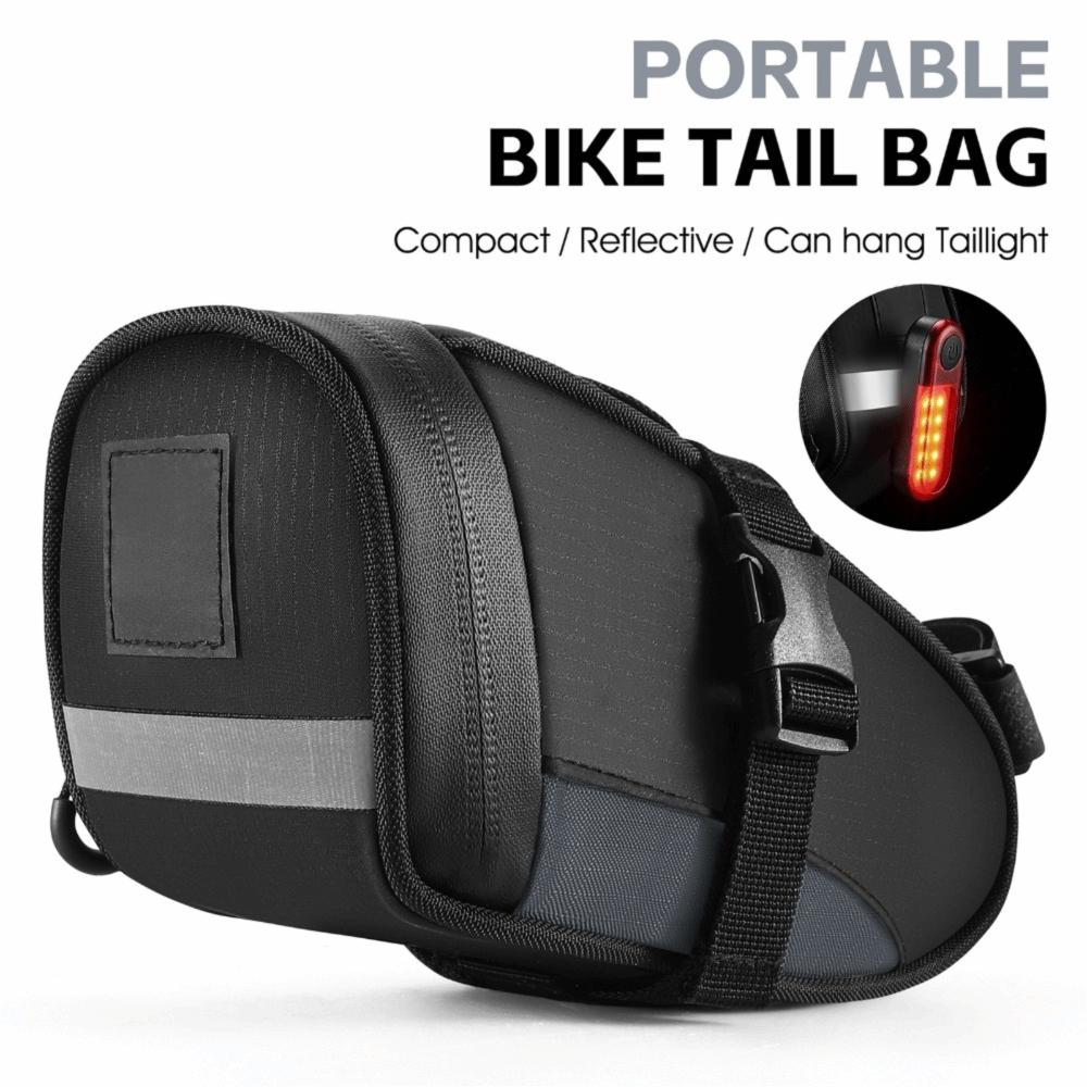 with Reflective Bike Saddle Bag Waterproof Bicycle Seat Bag Cycling Tail Bag Under Seat Storage