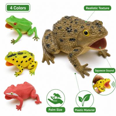 Plastic Simulation Frog Toy Realistic Texture Frog Model Toy New Squeeze Sound Toy Kids Play
