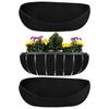 3x Felt Trough Planter Liners Black Non-Woven Window Hanging Plant Basket Liners
