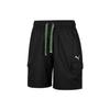 Puma Ss23 Dream Pack Series Solid Color Lace-Up Loose Sports Shorts Unisex Shorts Black 539986-01