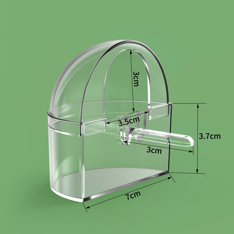 Прозрачная кормушка для попугаев, миска для птичьего корма, подвесная, съемная, со стойкой, предотвращающая рассыпание, диспенсер, контейнер для корма для попугаев