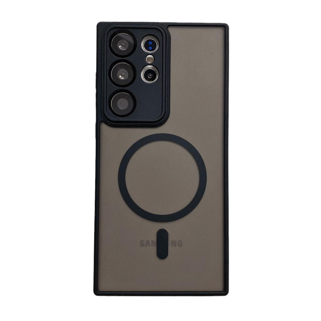 Матовый прозрачный чехол для телефона Samsung S24 Ultra с магнитной фиксацией, подходит для S23plus, плёнка для объектива, S22, защитный чехол с ощущением кожи