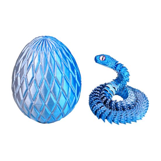 3D-печатная фигурка змеиного яйца, подвижные суставы, фигурка змеи, настольная игрушка-непоседа, яйцо с сочлененной змеей внутри, украшение