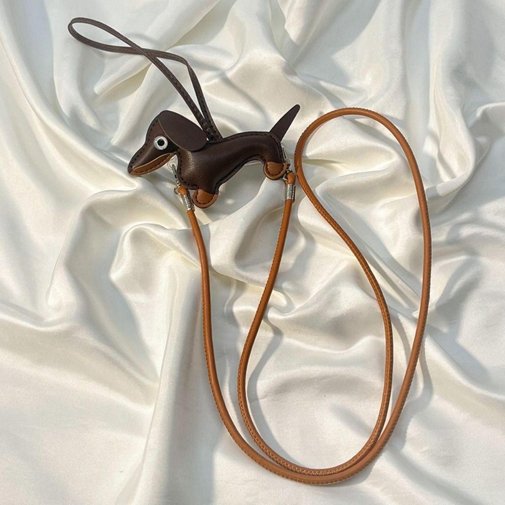 Ремешок для мобильного телефона из искусственной кожи с таксой, защита от потери телефона, ремешок с зажимом для девочки, подарки