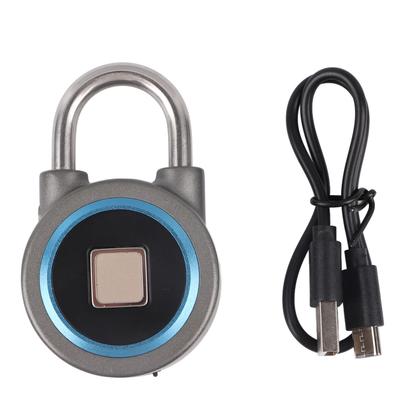 Отпечаток пальца Навесной замок Bluetooth Управление приложением IP65 Водонепроницаемый Безопасный Электронный замок для шкафчика, ящика, офиса, спортзала Синий