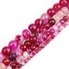 7 Colors Natural Stone Faceted Blue Fuchsia Purple Stripe Agates Round Loose DIY Beads For Jewelry Making Charm Bracelet Accessories 15‘’