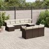 11 piece Garden Sofa Set with Cushions Brown Poly Rattan