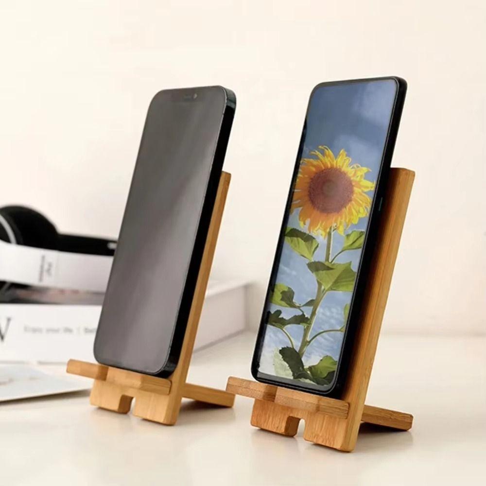 Solid Wood Bamboo Phone Holder Multi-Angle Smartphone Charging Bracket Charging Station