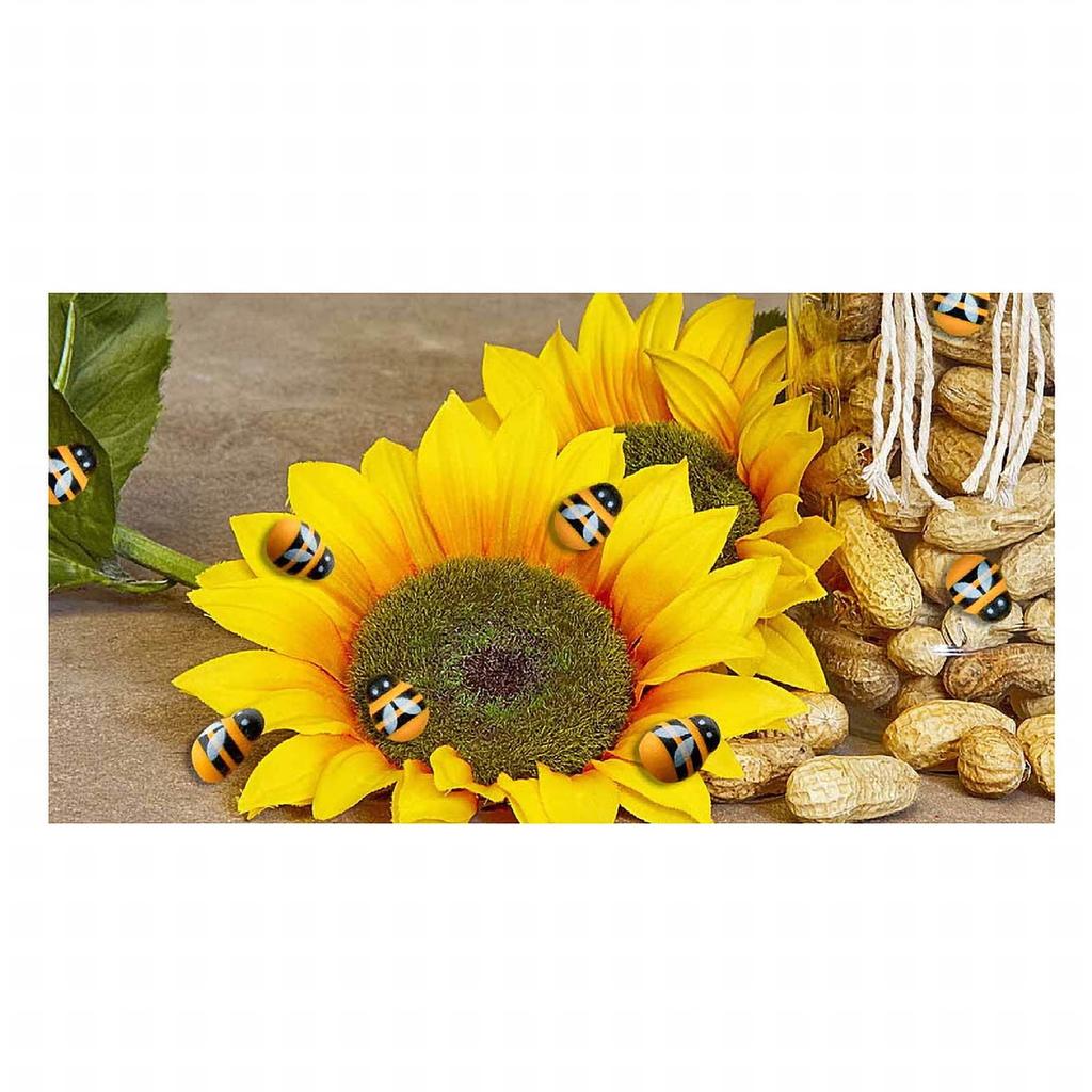 100 Wooden Mini Bees Craft Decoration for DIY Scrapbooking Party Home Wreath Decor,Flatback Self-Adhesive Embellishments