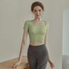 Direct supply integrated breathable quick-drying tight sports running fitness women's spring yoga top with chest pad