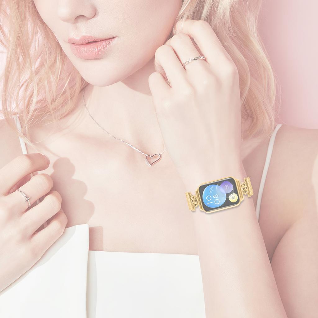 Для Xiaomi Redmi Watch 4 Миланский ремешок Цветок Нержавеющая сталь Магнитный сетчатый ремешок для часов