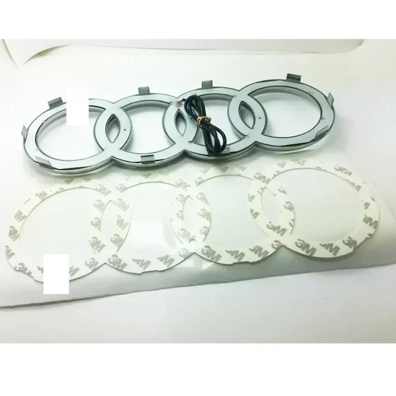 A 4-ring logo LED dynamic light front grille lamp A A3A4A5A6A7A8S3 S4 S5 S6 S7 Q3 Q5 Q7 black and silver.Quick delivery