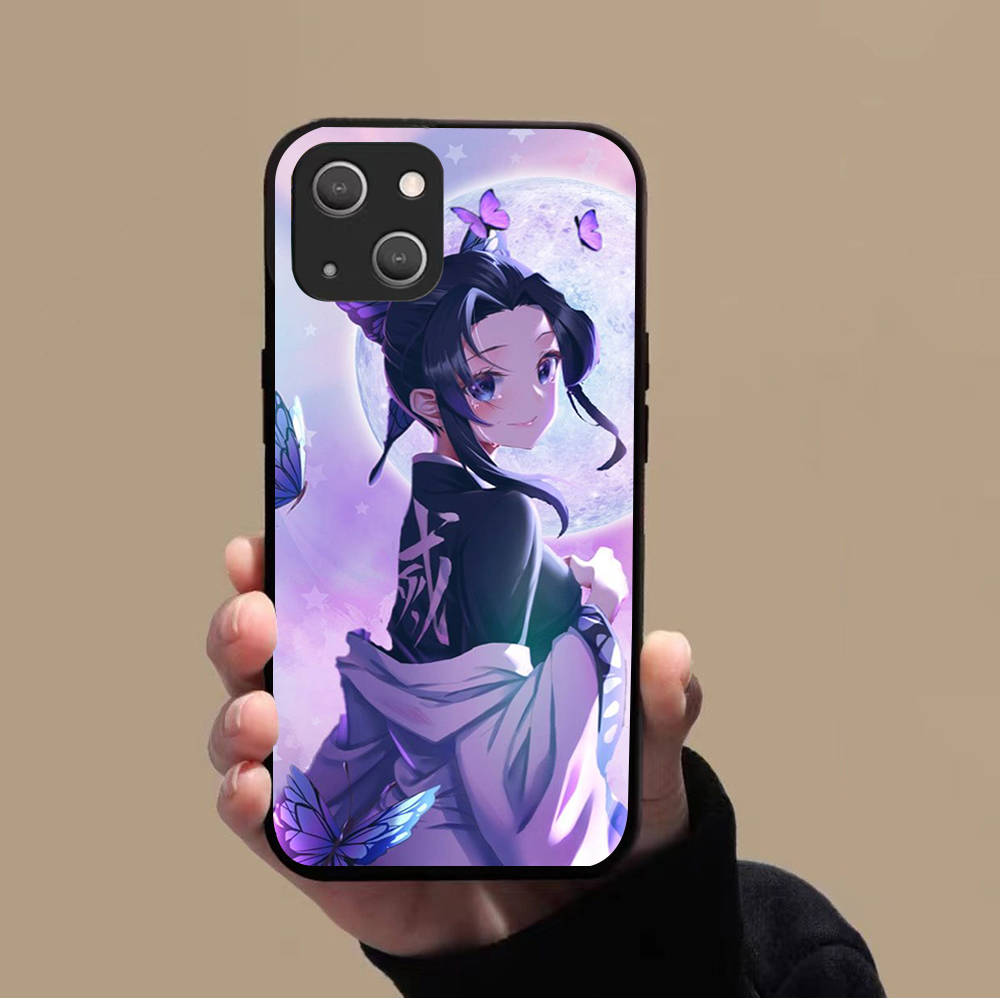 KK-10 Demon Slayer Soft Black Case for iPhone XR 14 15 11 12 13 6 7 8 X XS Pro Max Samsung S22 S23 S21 S24 FE Ultra S8 Plus