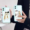 Забавный чехол для телефона с мультяшным котом для iPhone X XR XS 7 8 Plus 11 12 13 pro MAX 13mini полупрозрачный матовый чехол