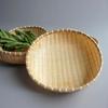 Deronder Bamboo Colander, Round Tray, Drying Vegetable Basket, Kitchen Storage, Lightweight, Handmade, Rustic, Beautiful, Practical, Easy to Use (Diam