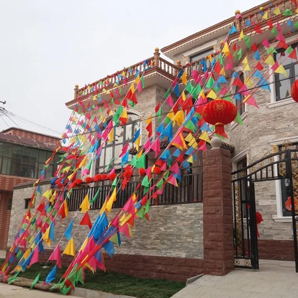 5.12 x 7.09in Flag String Decor 50M Length Hanging Banner Decoration Festival Celebration