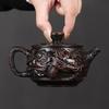 Ручная резка Шанци Пурпурная глина Дракон Каменный совок Чайник